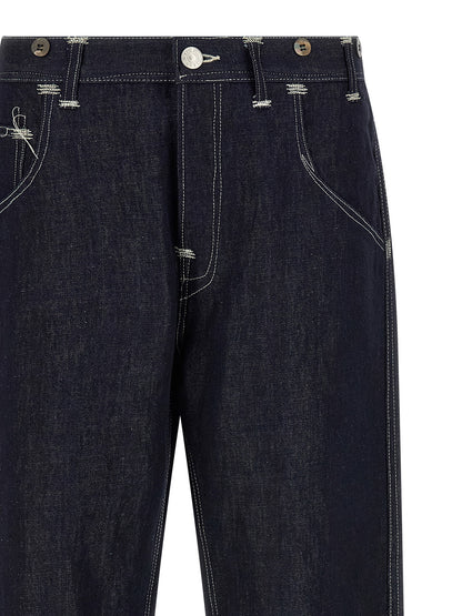 Junya Watanabe Blue Cotton Straight-Leg Jeans