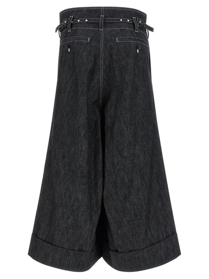 Junya Watanabe Black Cotton Bermuda Shorts