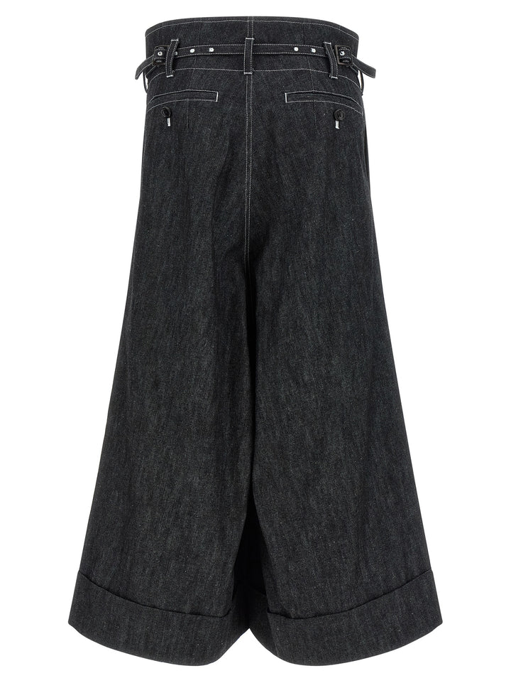 Junya Watanabe Black Cotton Bermuda Shorts