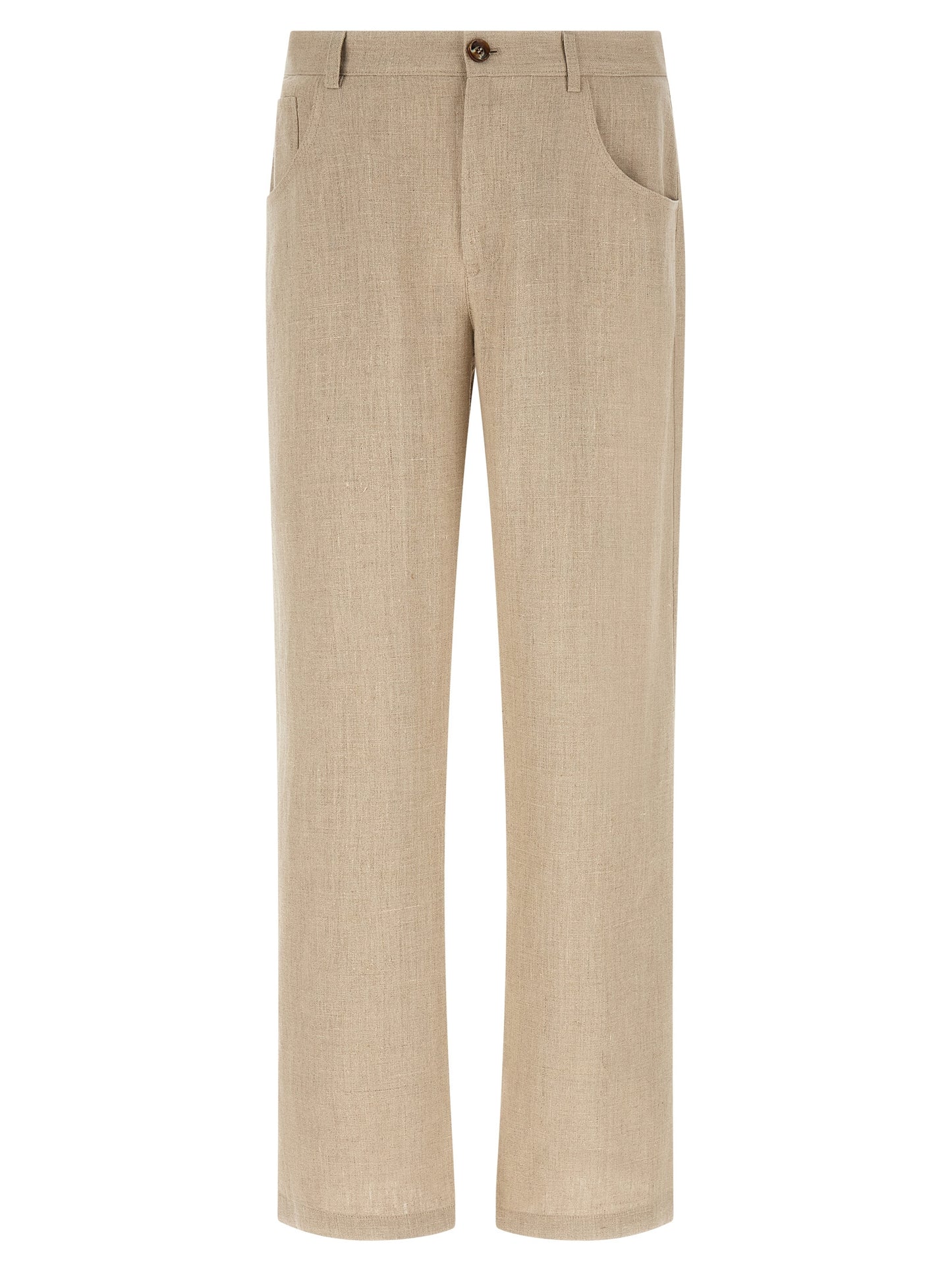 SÉFR Beige Linen Casual Pants