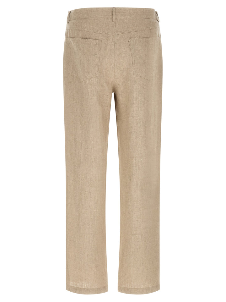 SÉFR Beige Linen Casual Pants