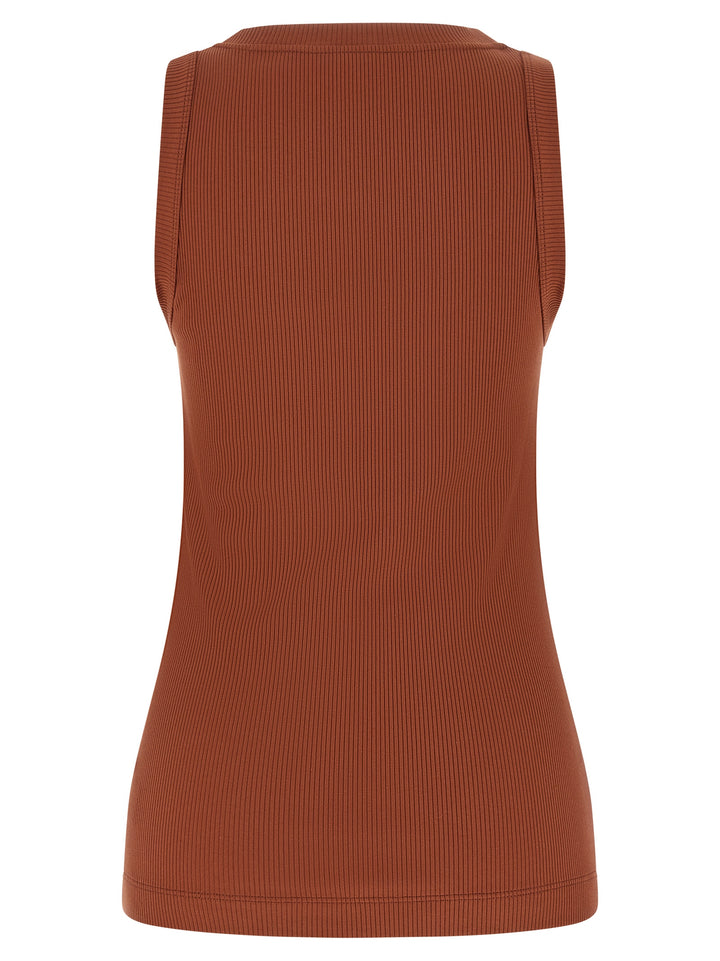 Brunello Cucinelli Brown Cotton Sleeveles T-Shirt