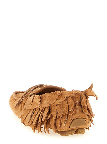 Alberta Ferretti Brown Calfskin Slip-On Loafers
