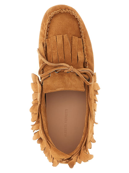 Alberta Ferretti Brown Calfskin Slip-On Loafers