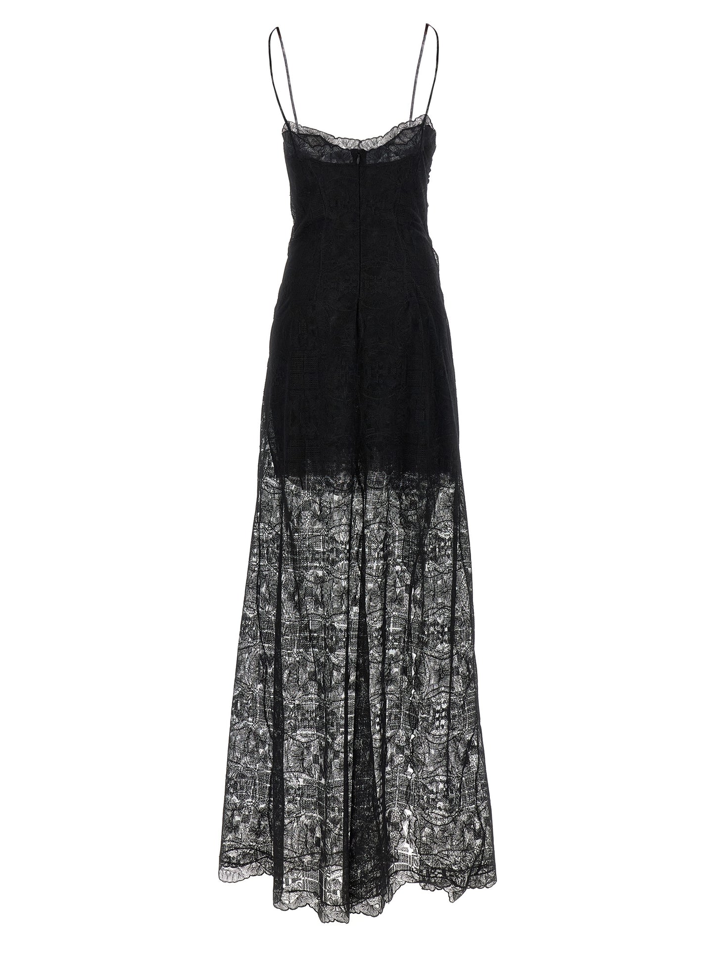 Ermanno Scervino Black Polyester Long Dress