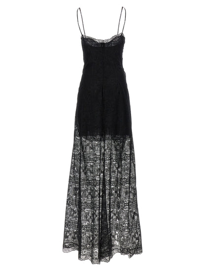 Ermanno Scervino Black Polyester Long Dress