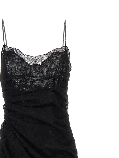 Ermanno Scervino Black Polyester Long Dress
