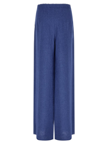 Max Mara Blue Linen Casual Pants