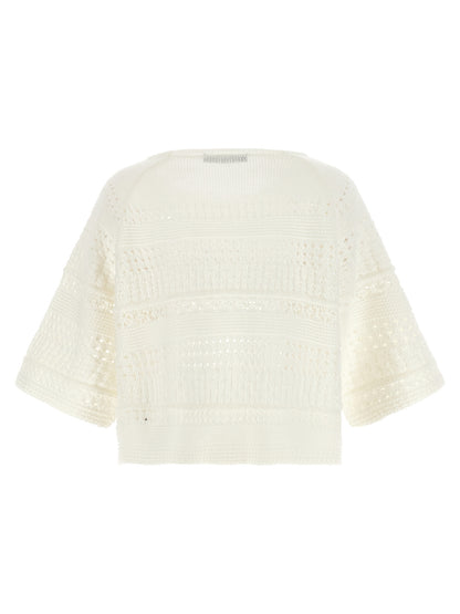 Max Mara White Cotton Cardigan