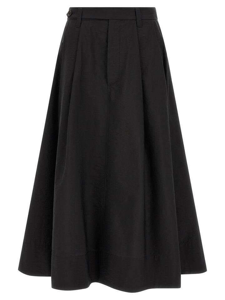 Brunello Cucinelli Black Cotton Midi Skirt