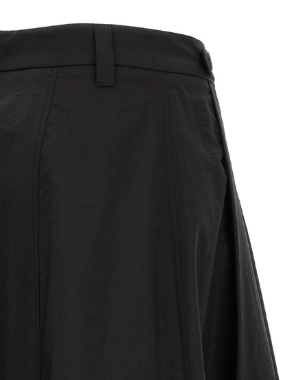 Brunello Cucinelli Black Cotton Midi Skirt