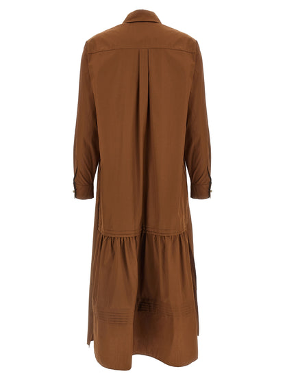Max Mara Brown Cotton Long Dress