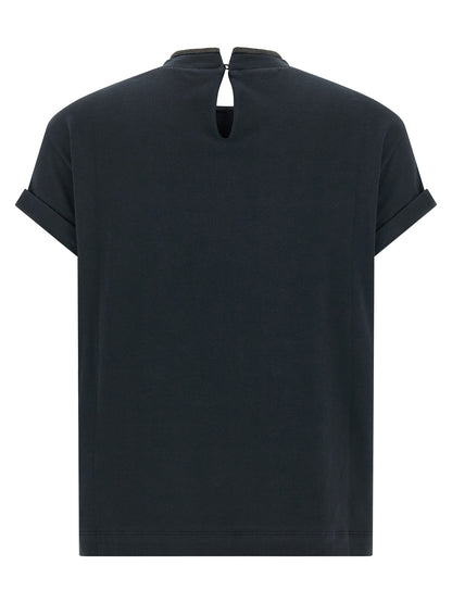 Brunello Cucinelli Blue Cotton T-Shirt