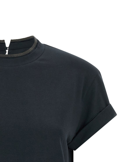Brunello Cucinelli Blue Cotton T-Shirt