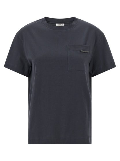 Brunello Cucinelli Blue Cotton T-Shirt