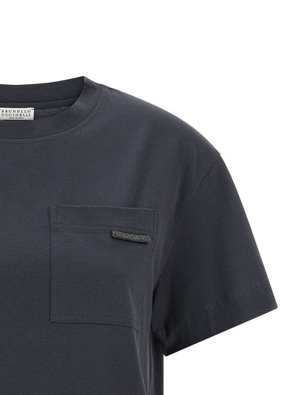 Brunello Cucinelli Blue Cotton T-Shirt