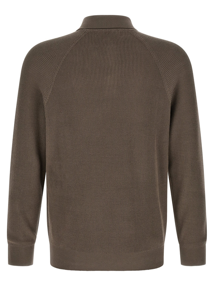Brunello Cucinelli Brown Cotton Polo Shirt