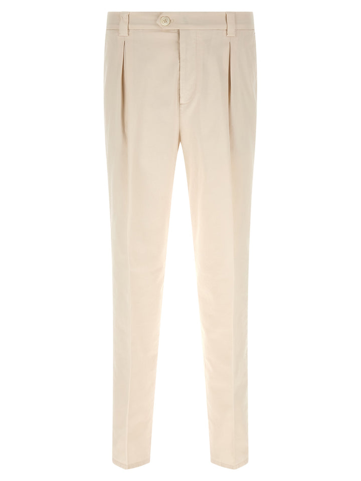 Brunello Cucinelli White Cotton Casual Pants