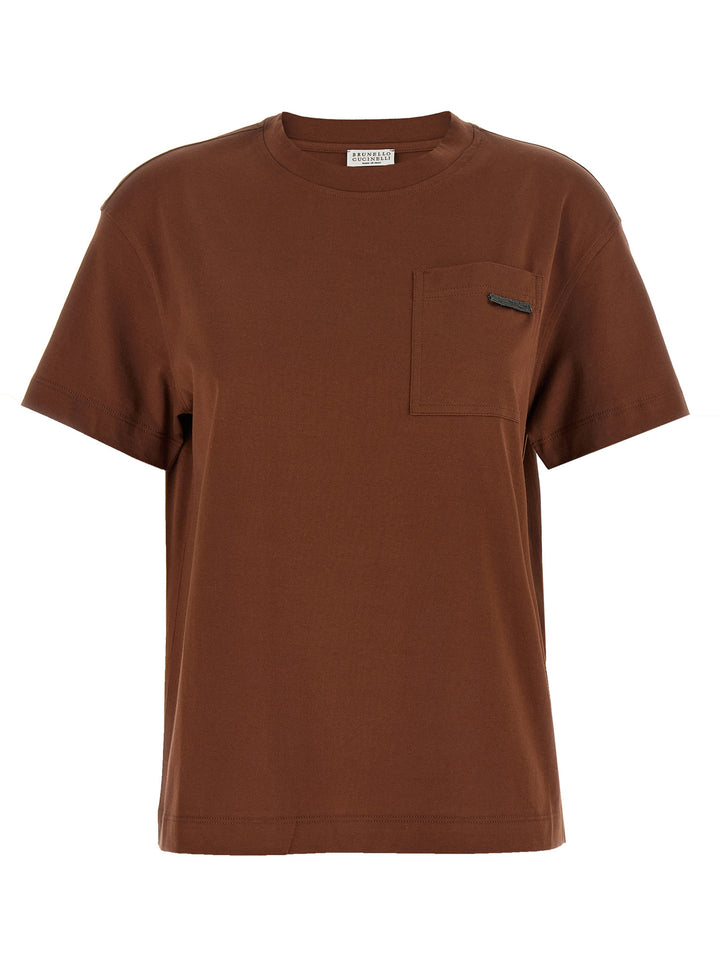 Brunello Cucinelli Brown Cotton T-Shirt