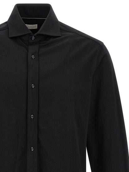 Brunello Cucinelli Black Cotton Blouse