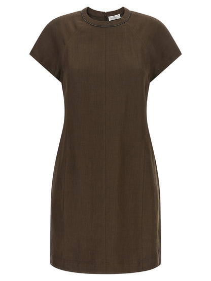 Brunello Cucinelli Brown Viscose Short Dress