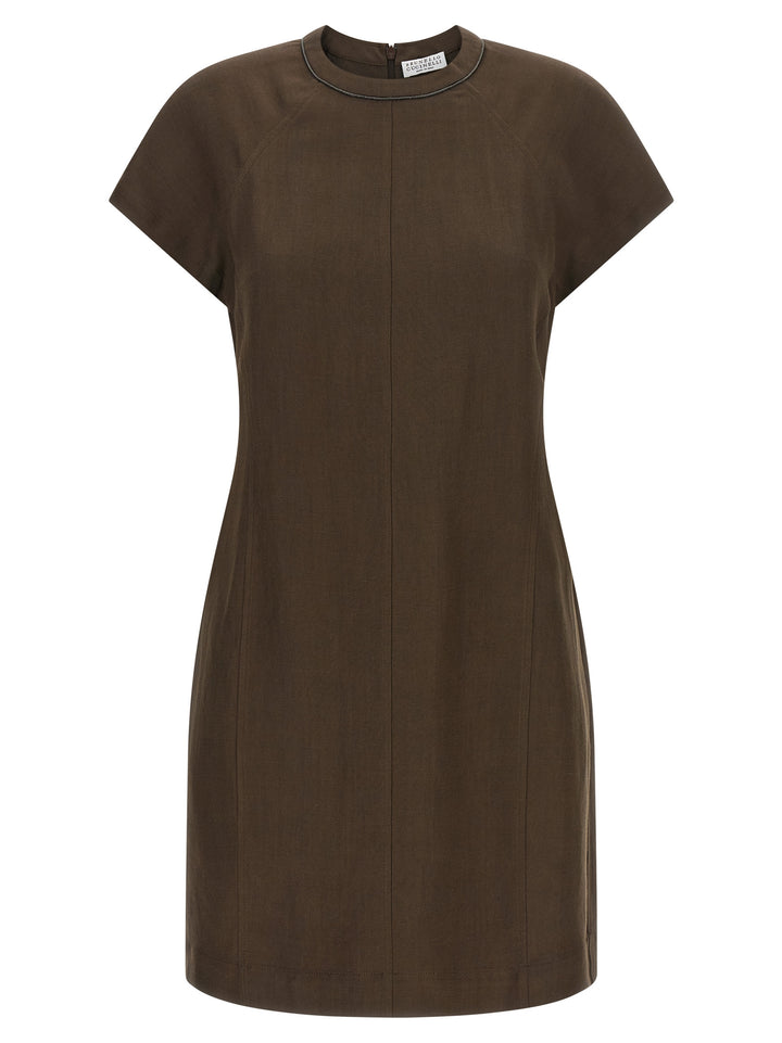 Brunello Cucinelli Brown Viscose Short Dress