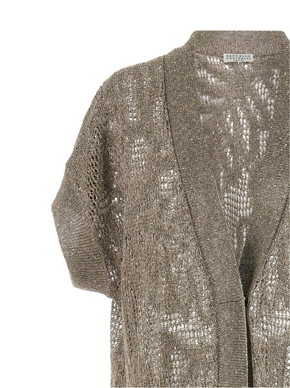Brunello Cucinelli Brown Linen Cardigan