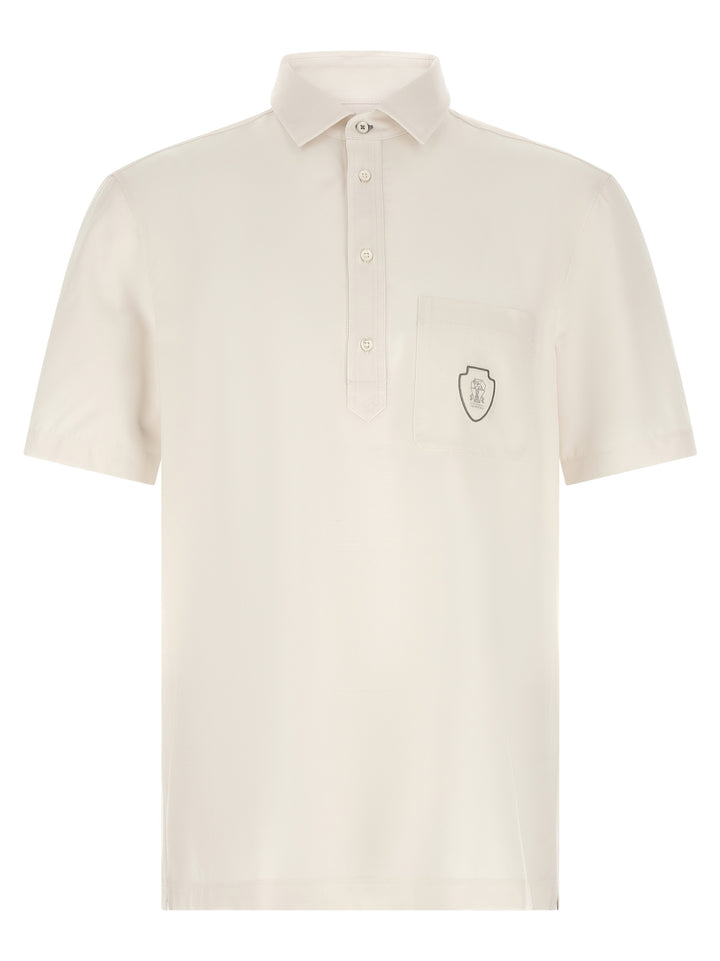 Brunello Cucinelli White Virgin Wool Polo Shirt