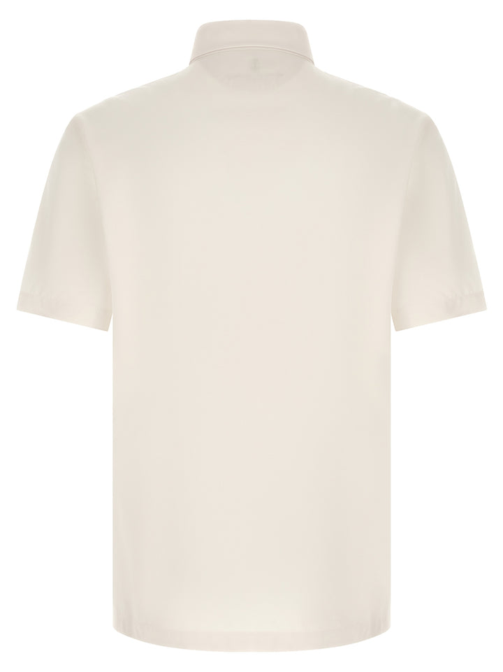 Brunello Cucinelli White Virgin Wool Polo Shirt