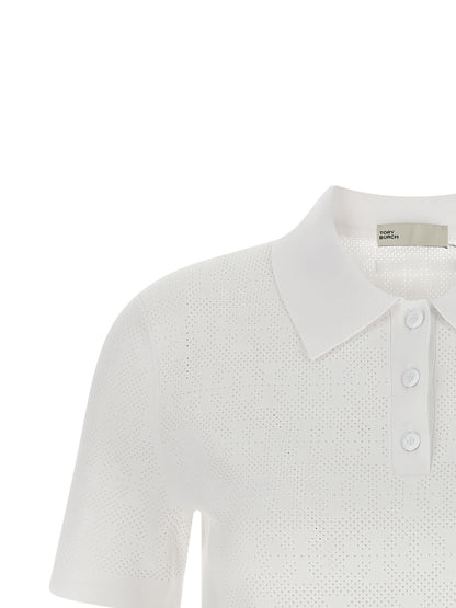 Tory Burch White Viscose Polo Shirt