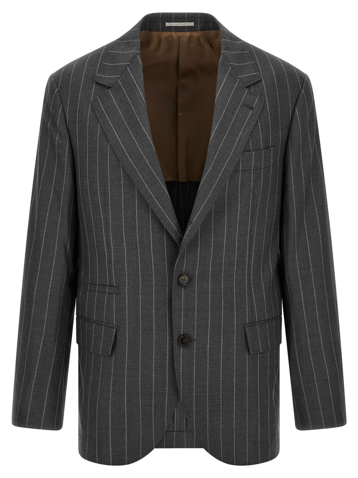 Brunello Cucinelli Gray Virgin Wool Blazer