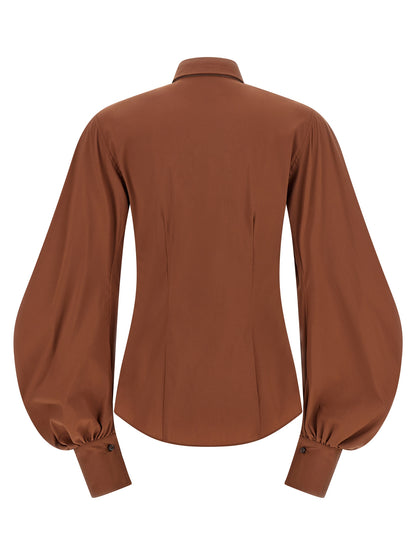 Brunello Cucinelli Brown Cotton Blouse