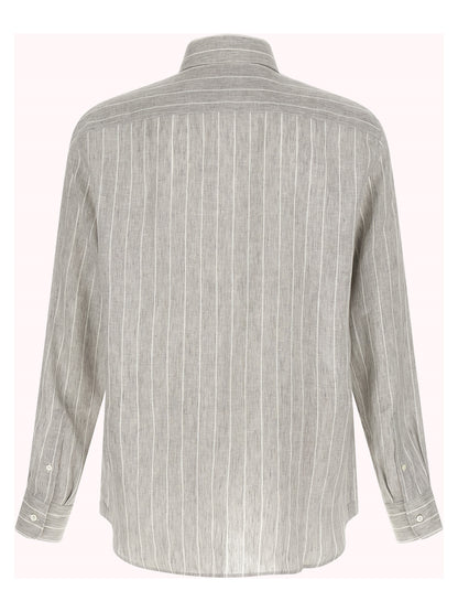 Brunello Cucinelli Gray Linen Blouse