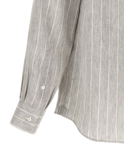 Brunello Cucinelli Gray Linen Blouse