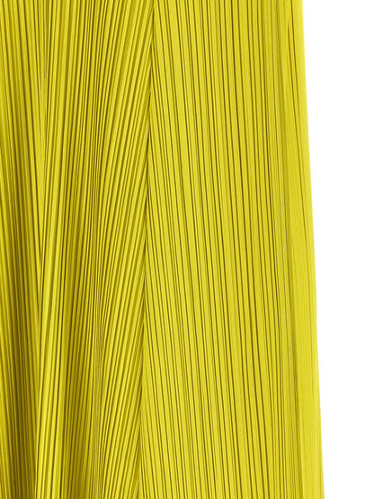 PLEATS PLEASE ISSEY MIYAKE Bicolor Polyester Midi Dress