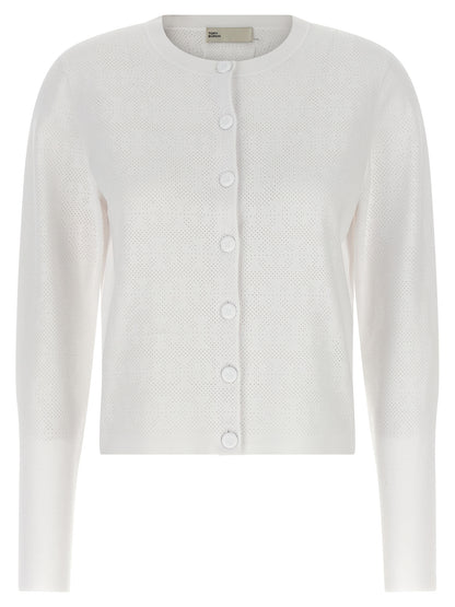 Tory Burch White Viscose Cardigan