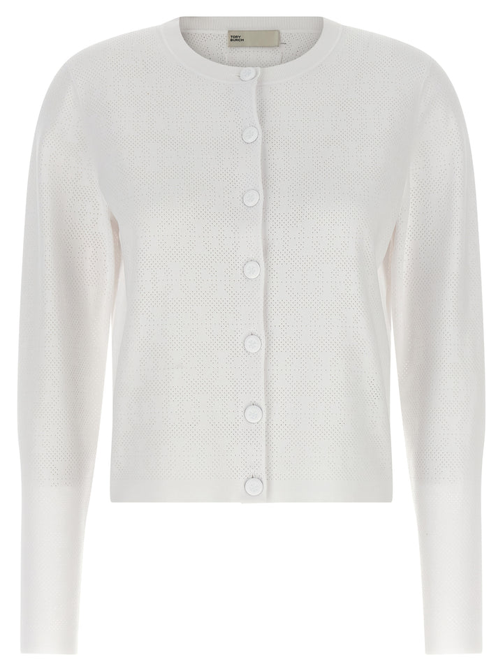 Tory Burch White Viscose Cardigan