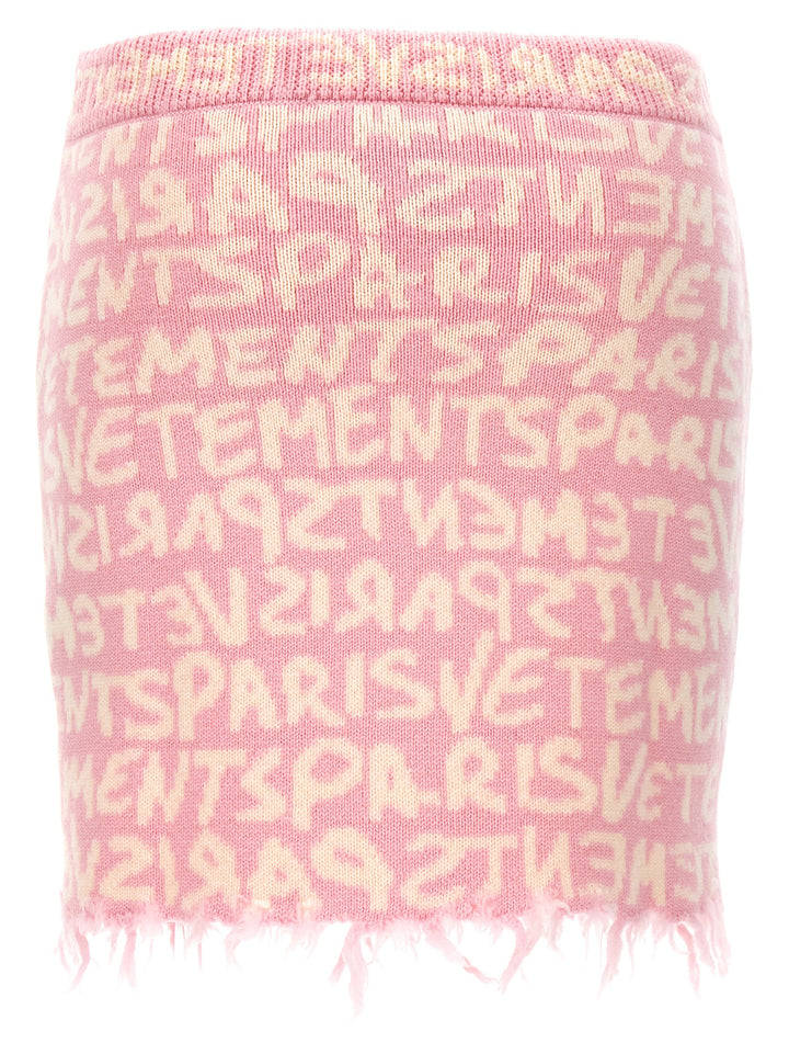 Vetements Multicolor Merino Wool Long Skirt