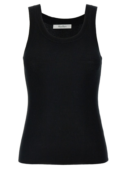 Max Mara Black Virgin Wool Sleeveles T-Shirt