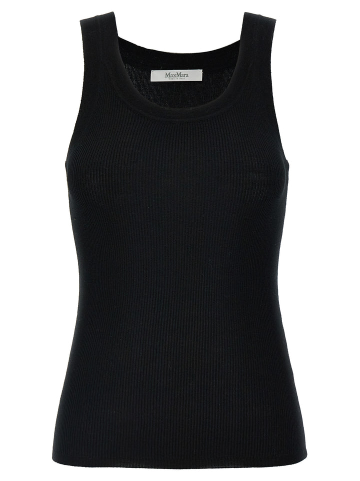 Max Mara Black Virgin Wool Sleeveles T-Shirt