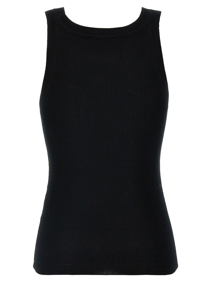 Max Mara Black Virgin Wool Sleeveles T-Shirt
