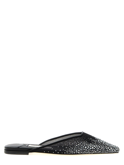 Jimmy Choo Black Textile Mules