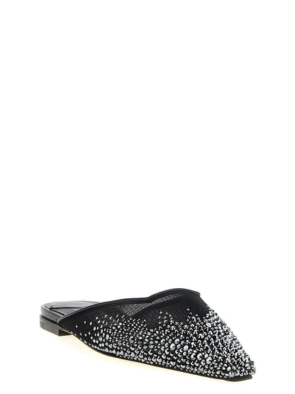 Jimmy Choo Black Textile Mules