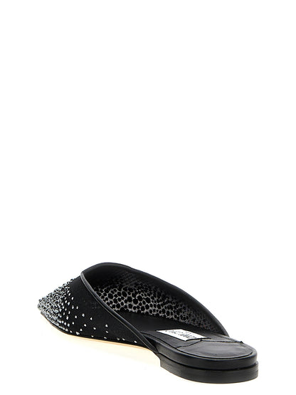 Jimmy Choo Black Textile Mules