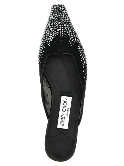Jimmy Choo Black Textile Mules