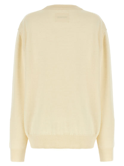 Jil Sander White Wool Cardigan