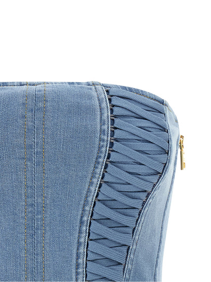 Elisabetta Franchi Blue Cotton Blouse