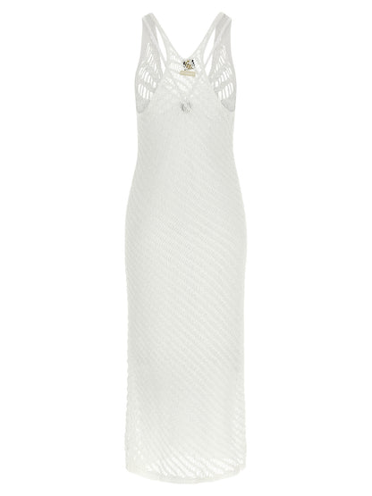PINKO White Polyester Long Dress