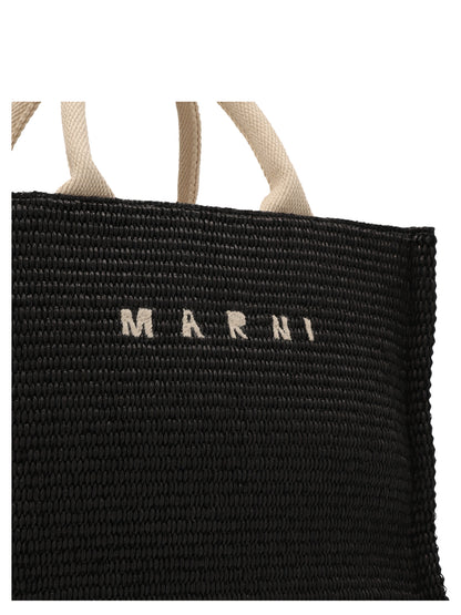 Marni Black Cotton Tote Bag