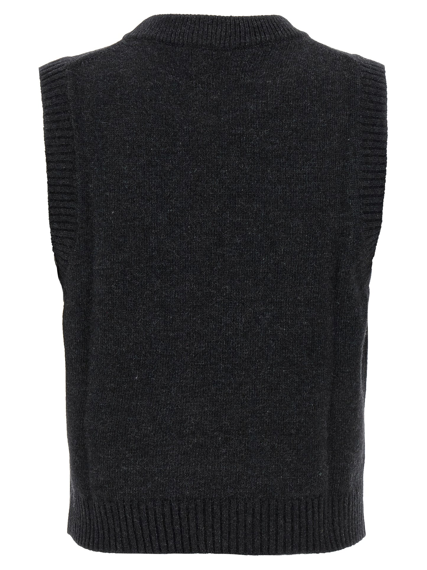 Ganni Black Wool Sleeveless Jacket